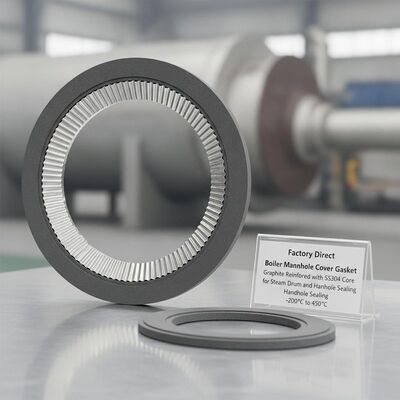 Fabrica direta da caldeira manhole cover gasket grafite reforçado com SS304 núcleo para tambor de vapor e handhole vedação -200 °C a 450 °C